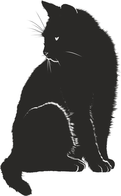 black and white cat clipart|black and white cat silhouette.